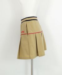 プリーツ切替撥水スカート(ベージュ)横