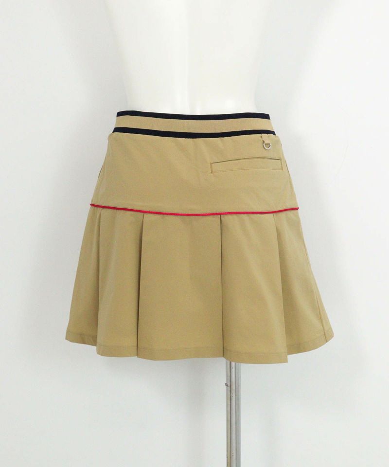 プリーツ切替撥水スカート(ベージュ)後ろ
