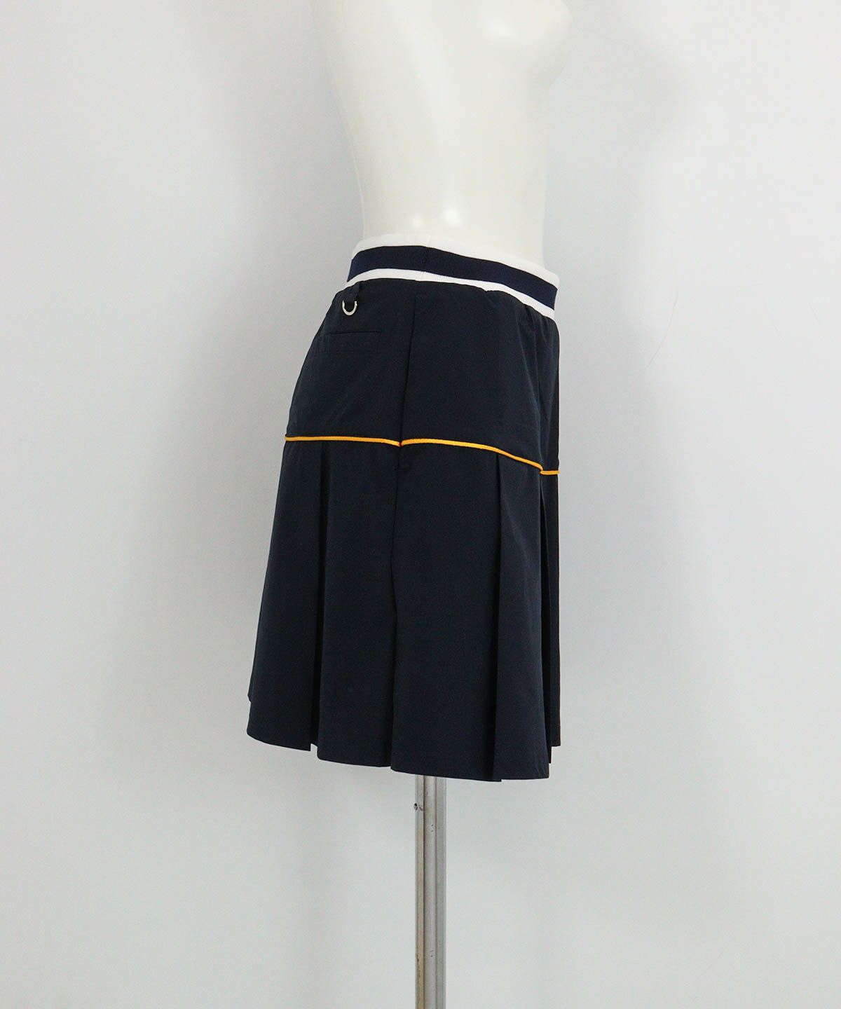 プリーツ切替撥水スカート(ネイビー)横