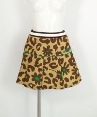 プリーツ切替撥水スカート(レオパード)前