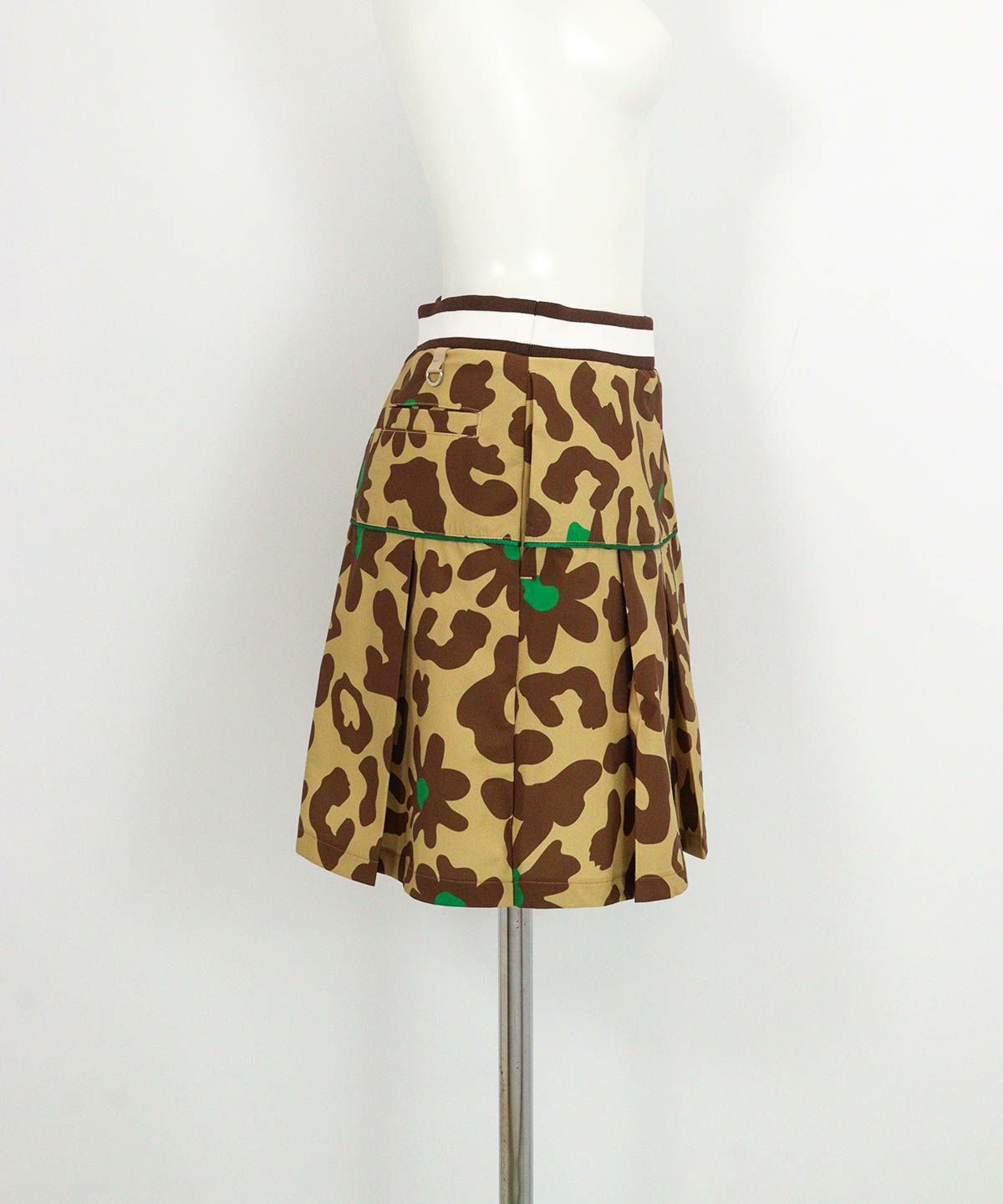 プリーツ切替撥水スカート(レオパード)横