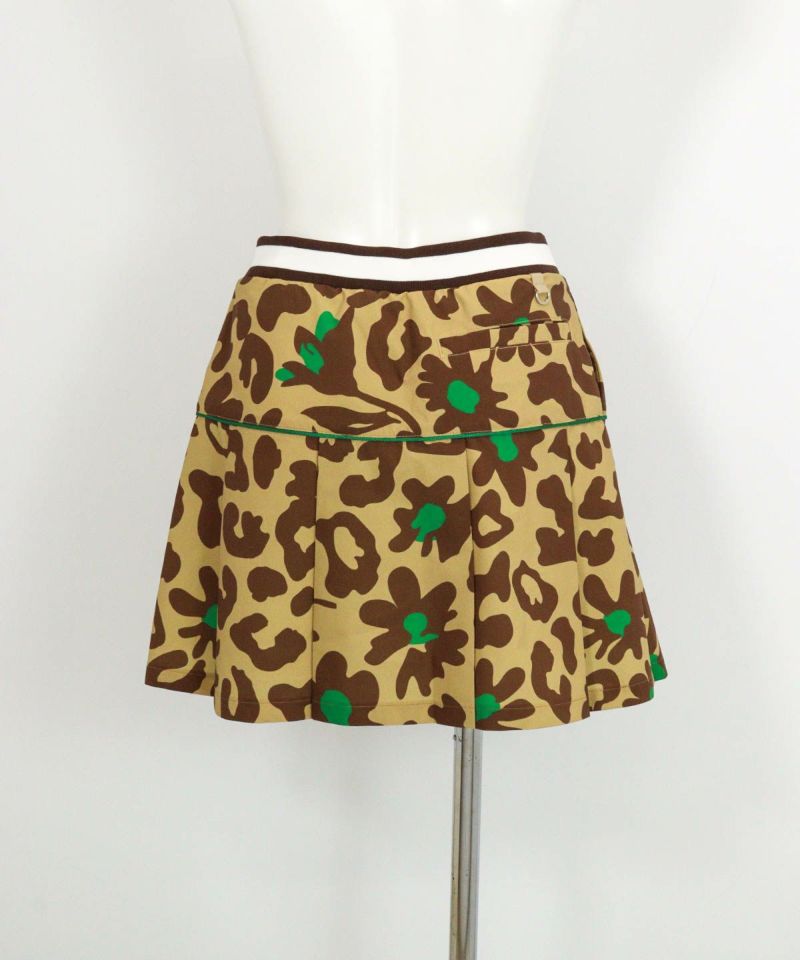 プリーツ切替撥水スカート(レオパード)後ろ