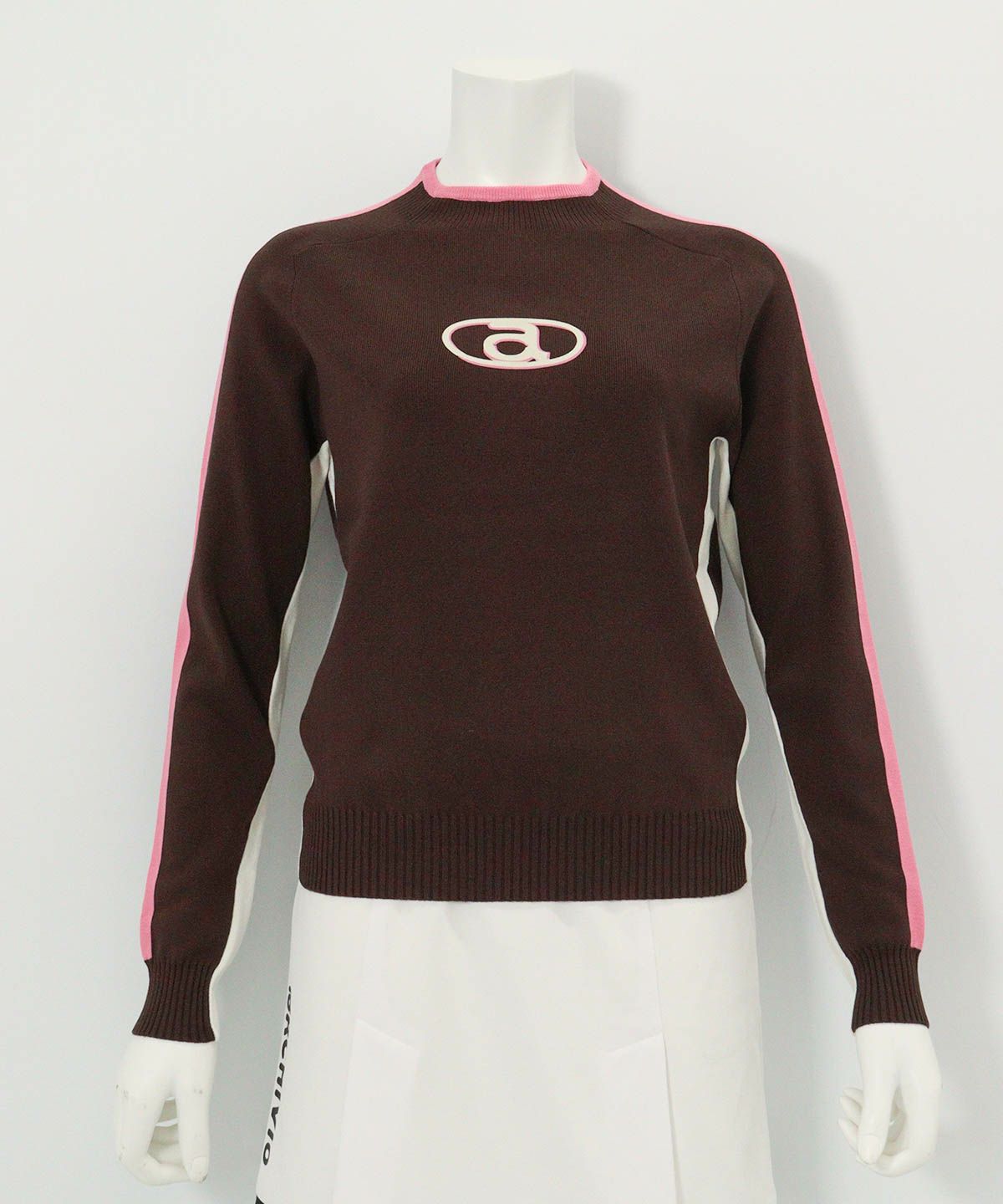 カラーライン配色ニット(ブラウン)前