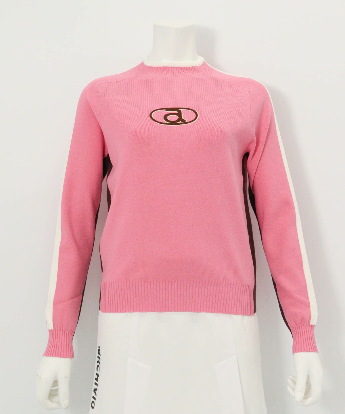 カラーライン配色ニット(ピンク)前