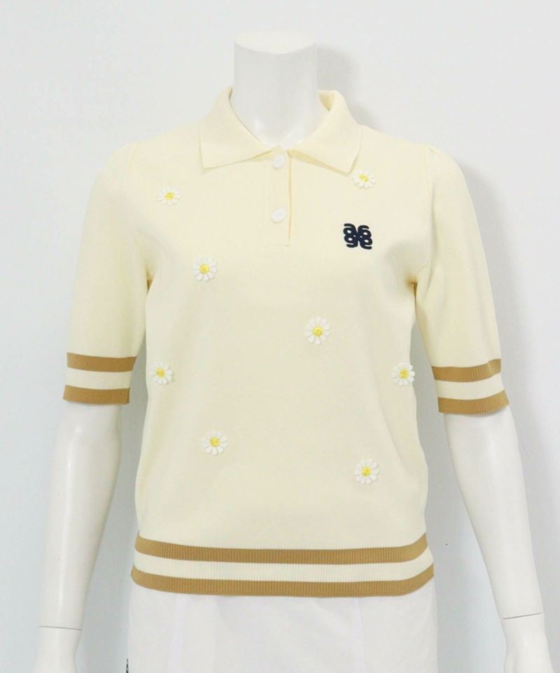 アルチビオ☆ポロシャツ☆スカート(新品)☆セット ☆38☆М☆ブラック☆イエロー マーガレットニットポロシャツ|アルチビオ - ゴルフウェアや婦人服通販