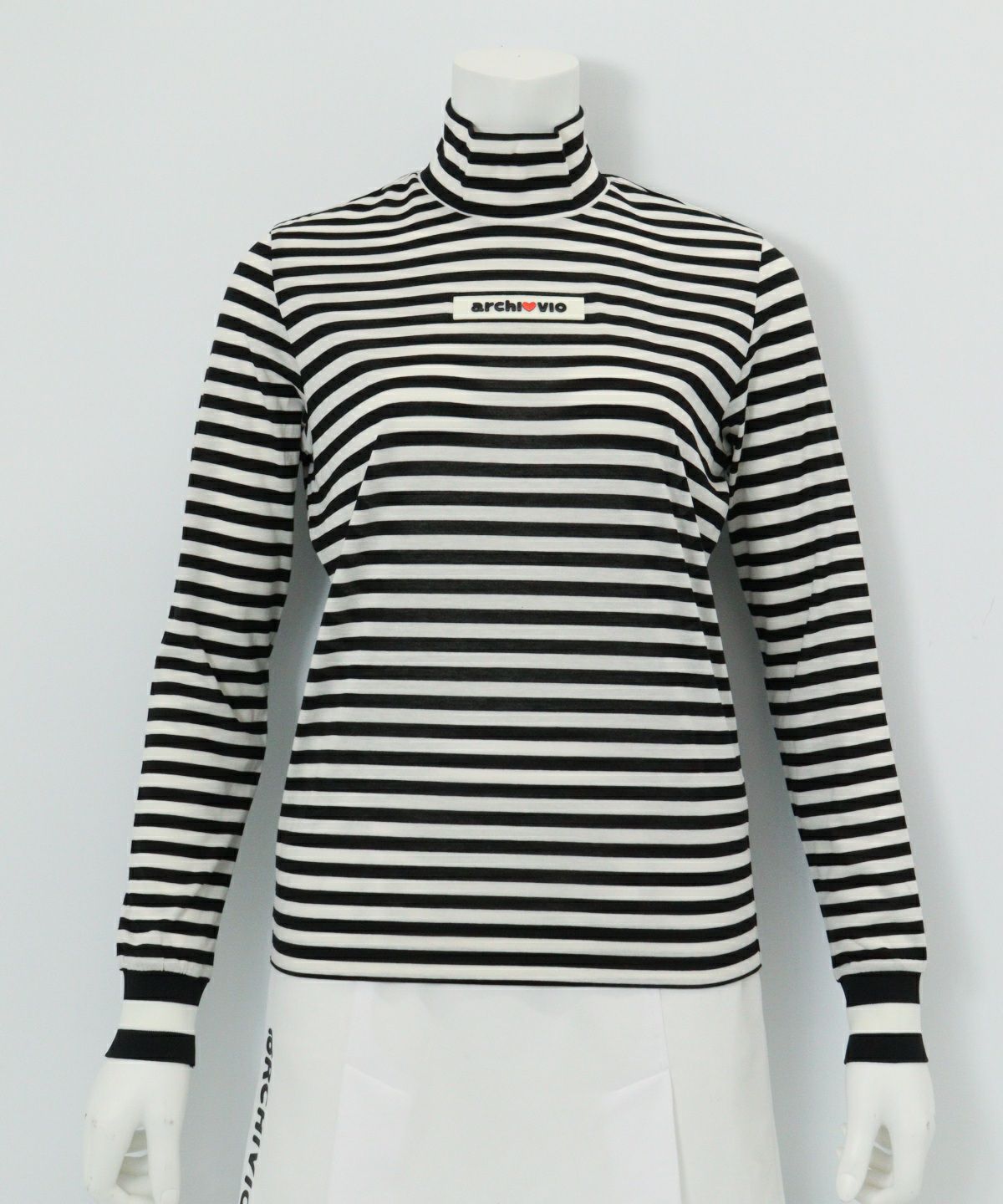 リヨセル天竺ボーダープルオーバー（ブラック）