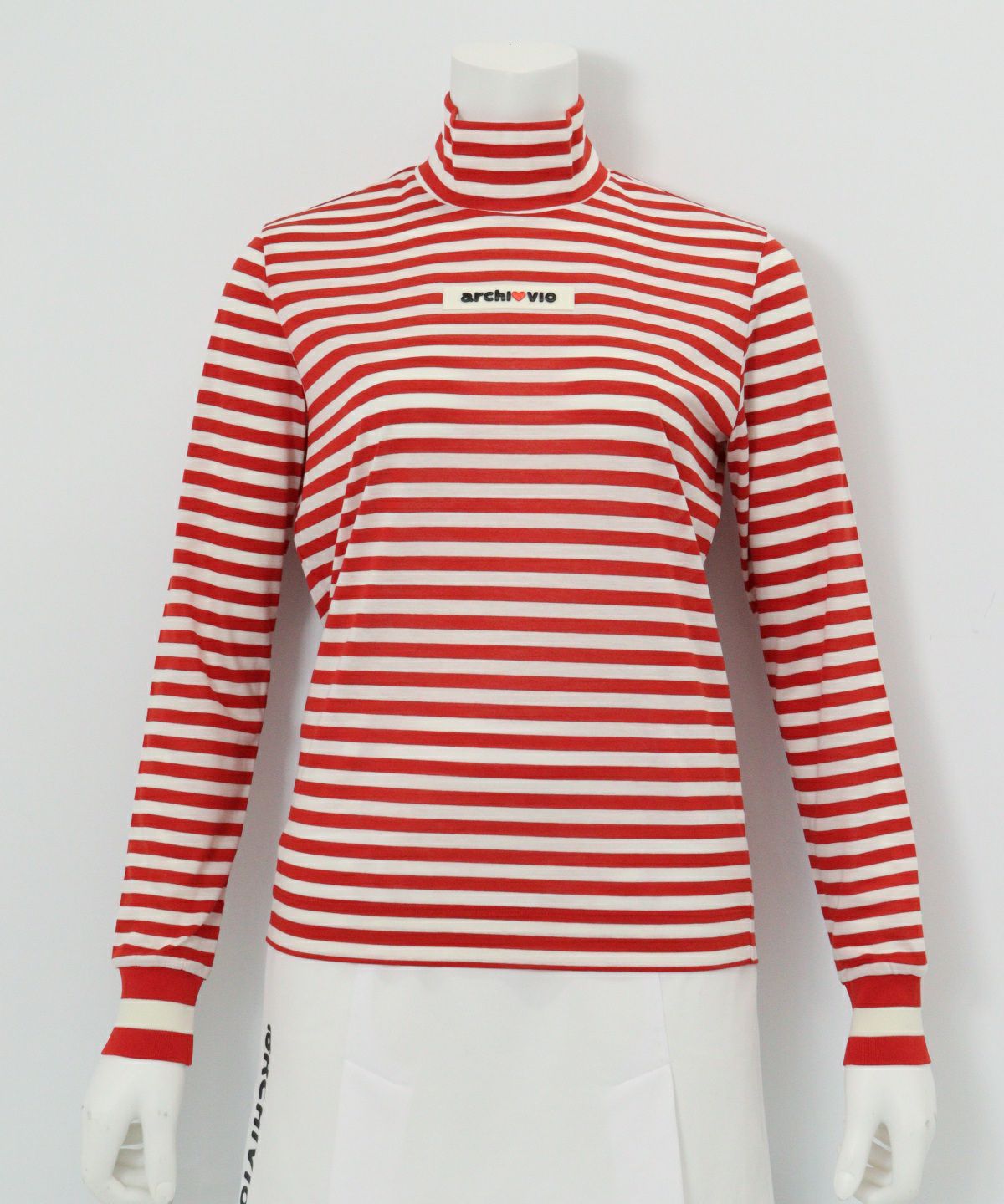 リヨセル天竺ボーダープルオーバー（レッド）