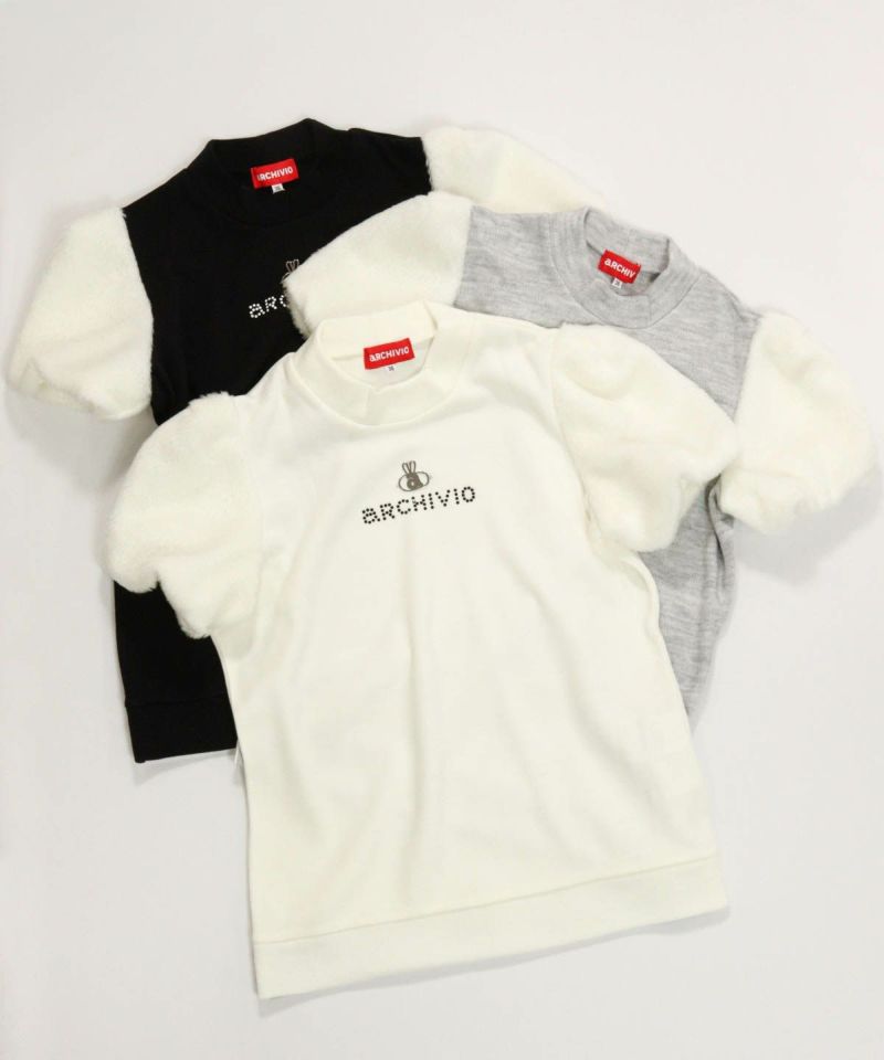 袖ファー切替半袖ニットソー|アルチビオ - ゴルフウェアや婦人服通販