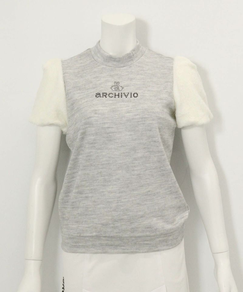 袖ファー切替半袖ニットソー|アルチビオ - ゴルフウェアや婦人服通販