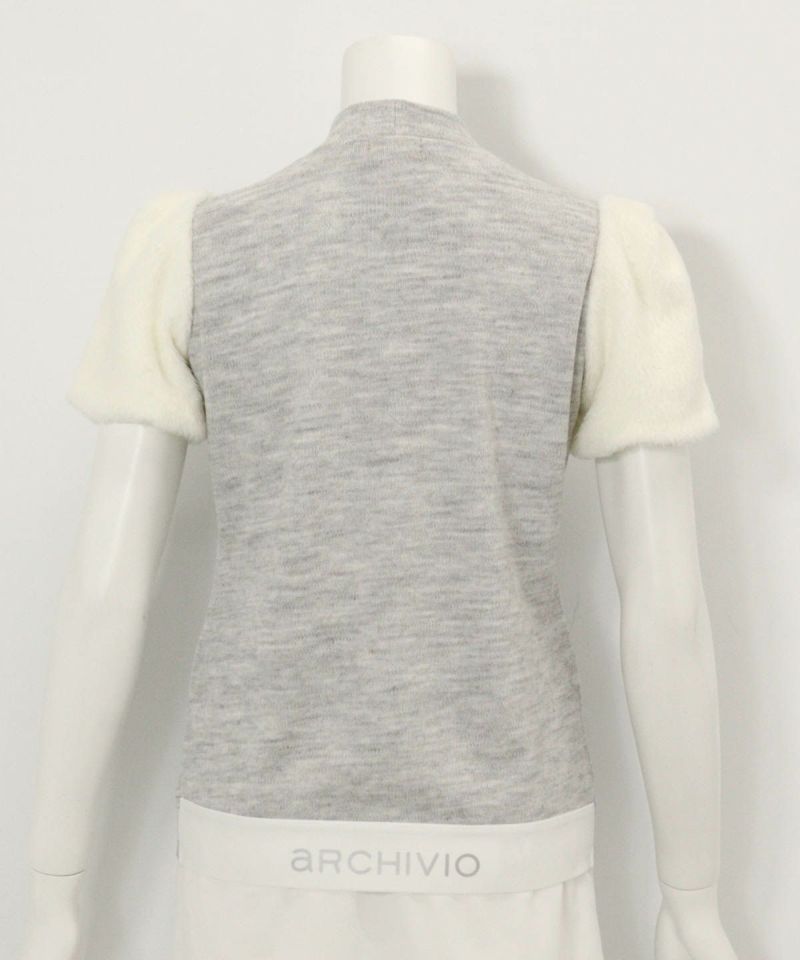 袖ファー切替半袖ニットソー|アルチビオ - ゴルフウェアや婦人服通販