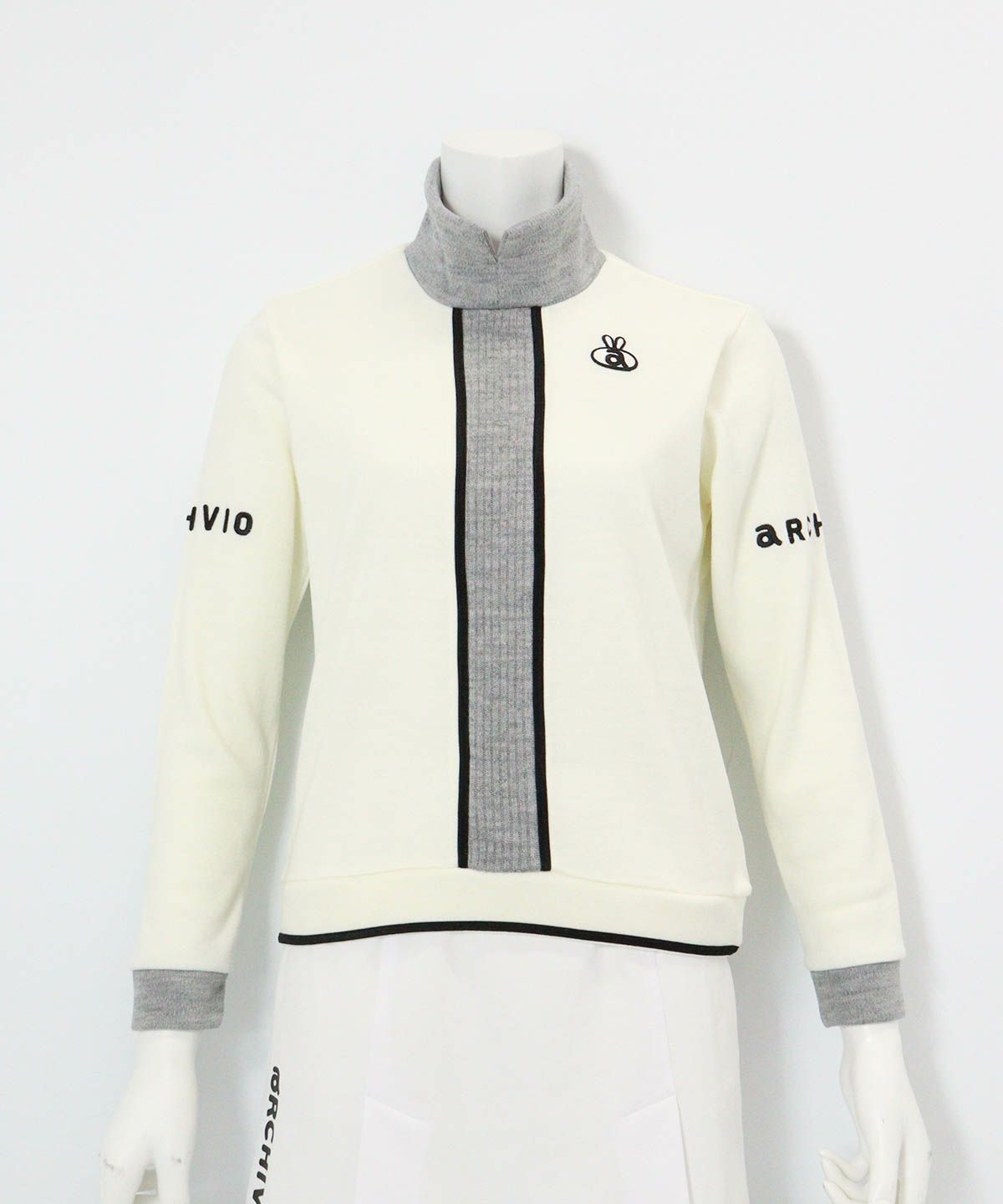 フロントラインニットソー(ホワイト×グレー)前