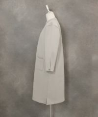 キルトポケット七分袖ワンピース(ライトグレー)横