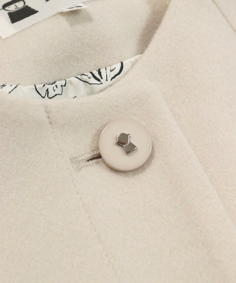 ピッコーネ　2way　フード取外し可　ウールコート　ロゴボタン　着用感のない美品 ピッコーネ 2way フード取外し可 ウールコート ロゴボタン 着用感の