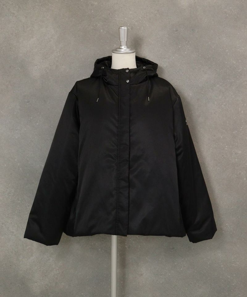 フード付き撥水中綿ジャケット（ブラック）