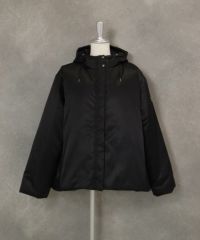 フード付き撥水中綿ジャケット（ブラック）