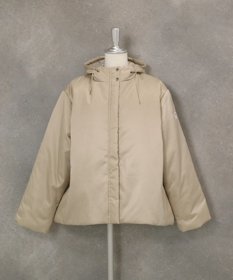 フード付き撥水中綿ジャケット（ベージュ）