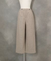 ウールライク保温ワイドパンツ（キャメル）