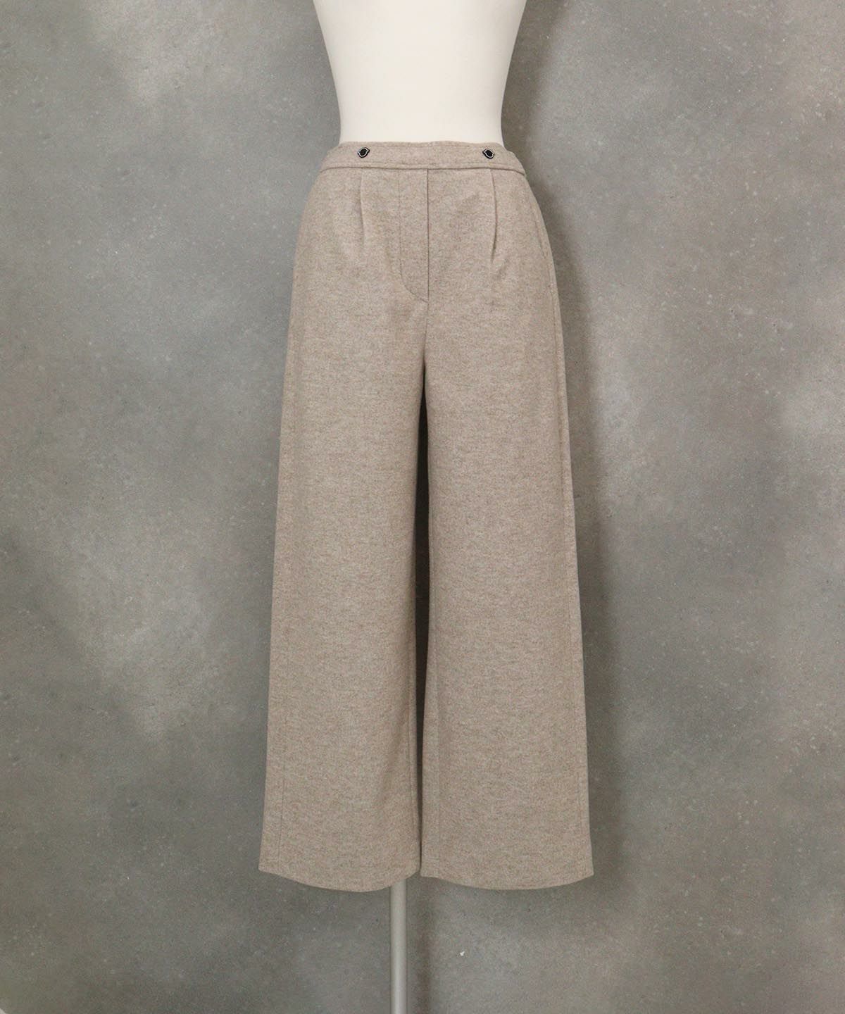 ウールライク保温ワイドパンツ（キャメル）