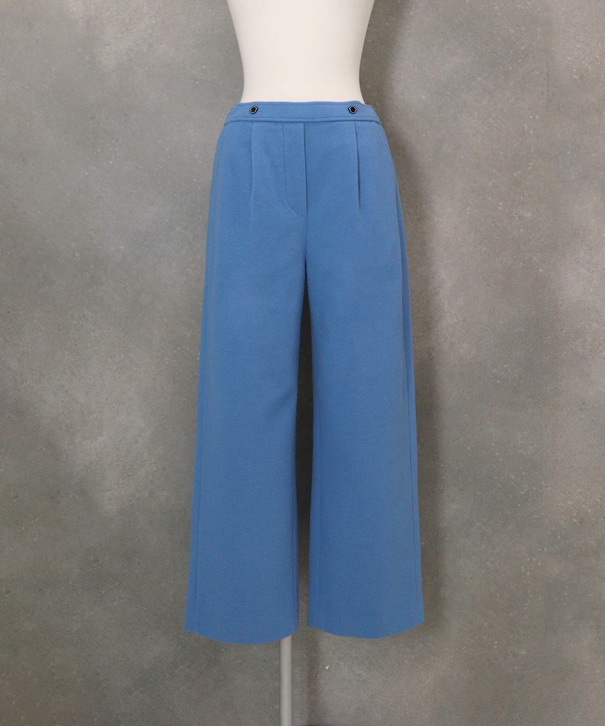 ウールライク保温ワイドパンツ（ライトブルー）