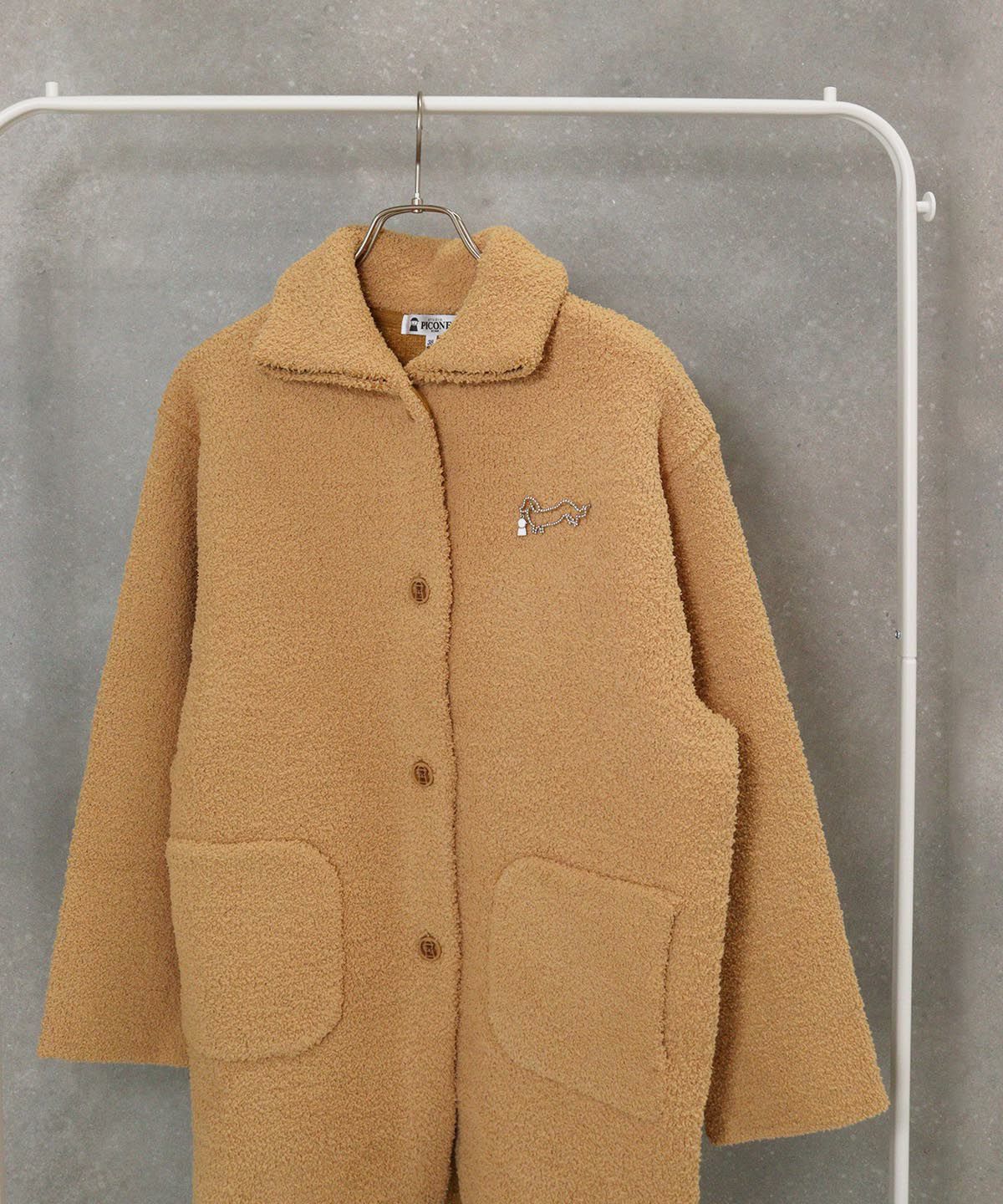 マイクロモールニットジャケット（キャメル）