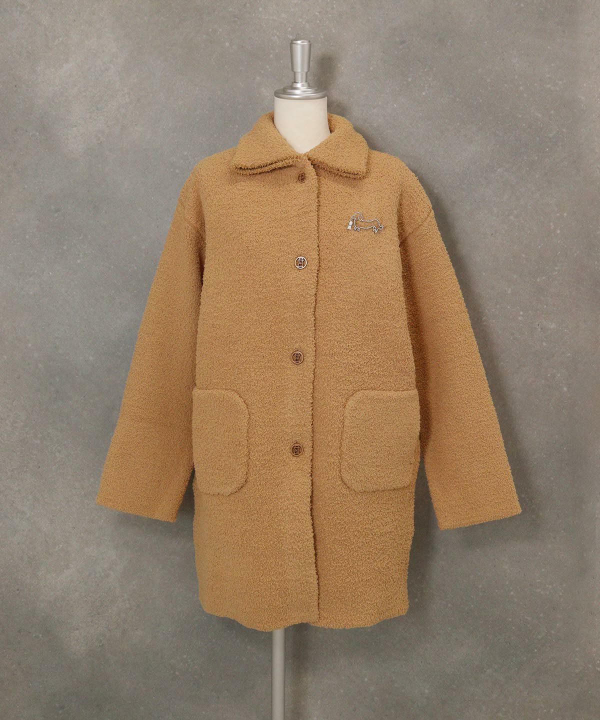 マイクロモールニットジャケット（キャメル）