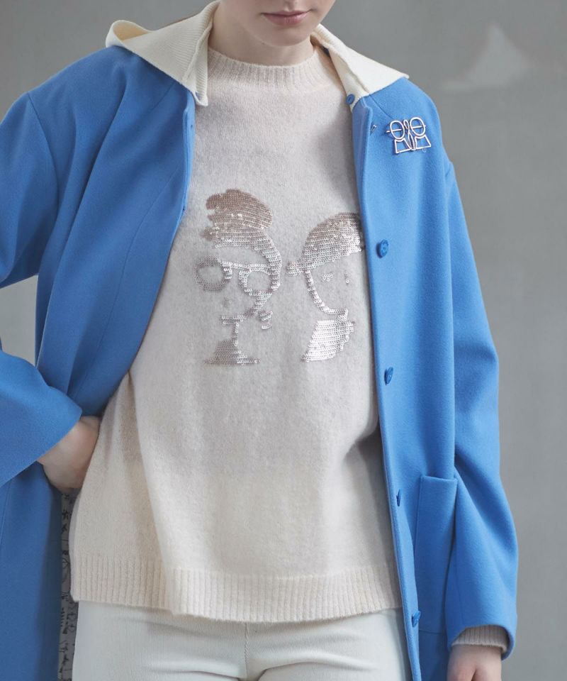 アルパカ混スパンコール刺繍ニット|スタジオピッコーネ - ゴルフ