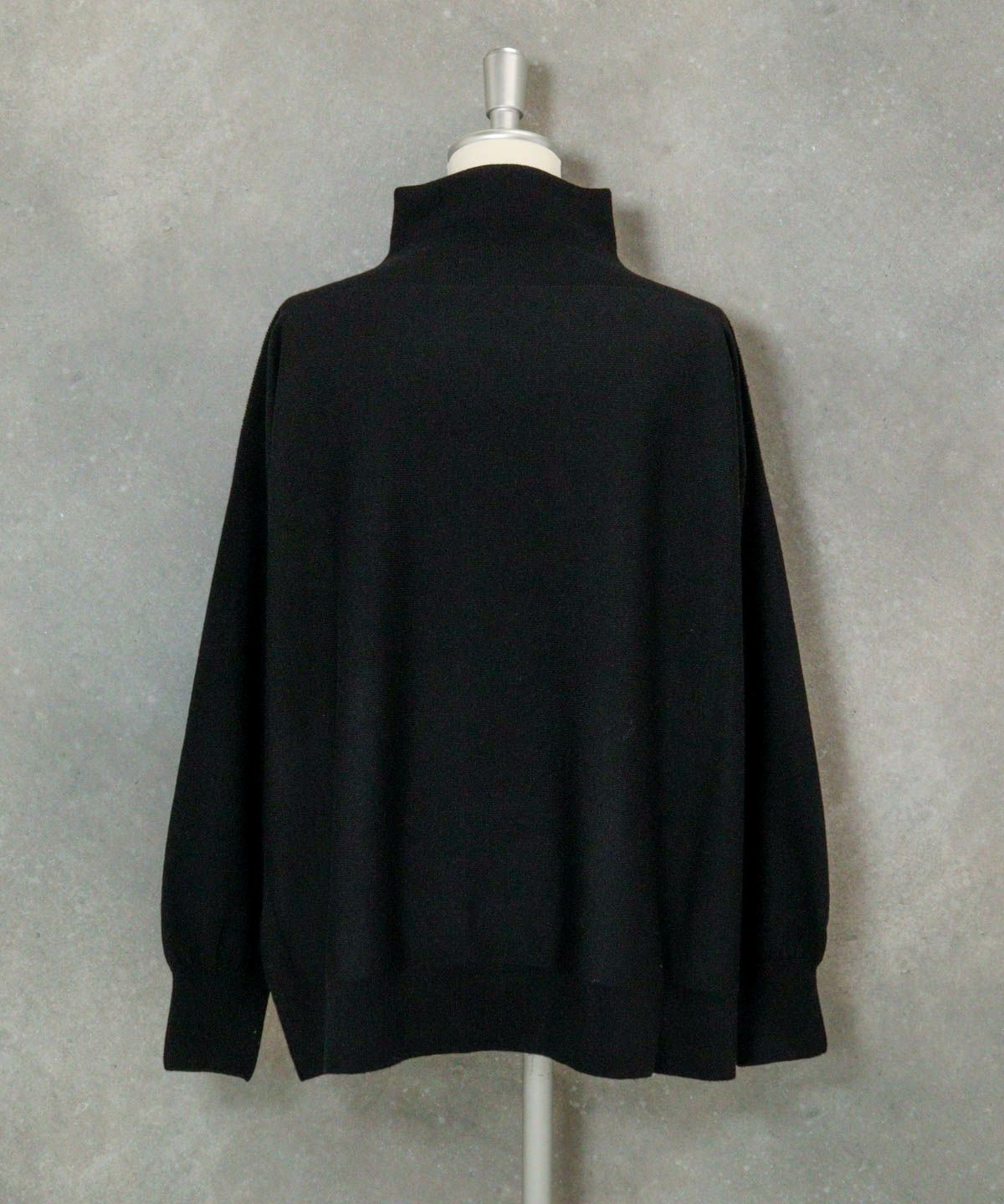ウール100％ポイントストーンニット後（ブラック）