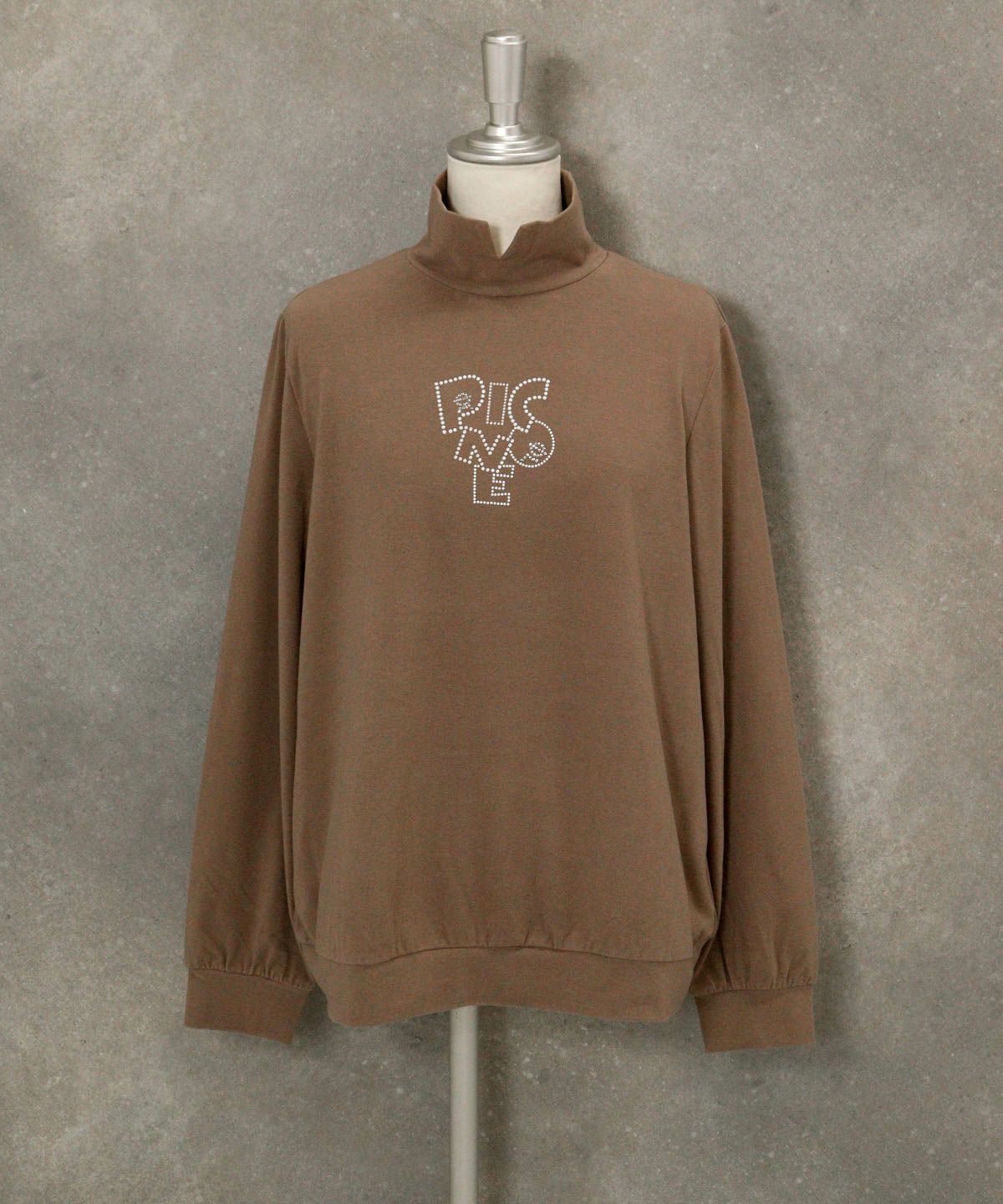 ドットロゴ起毛プルオーバー(ブラウン)前