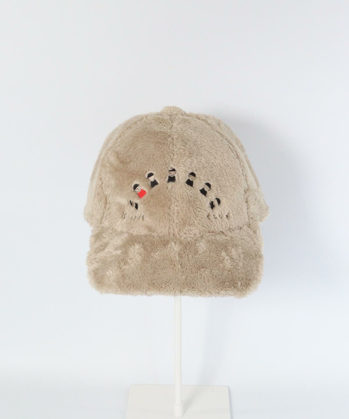 エコファー刺繍キャップ（ベージュ）