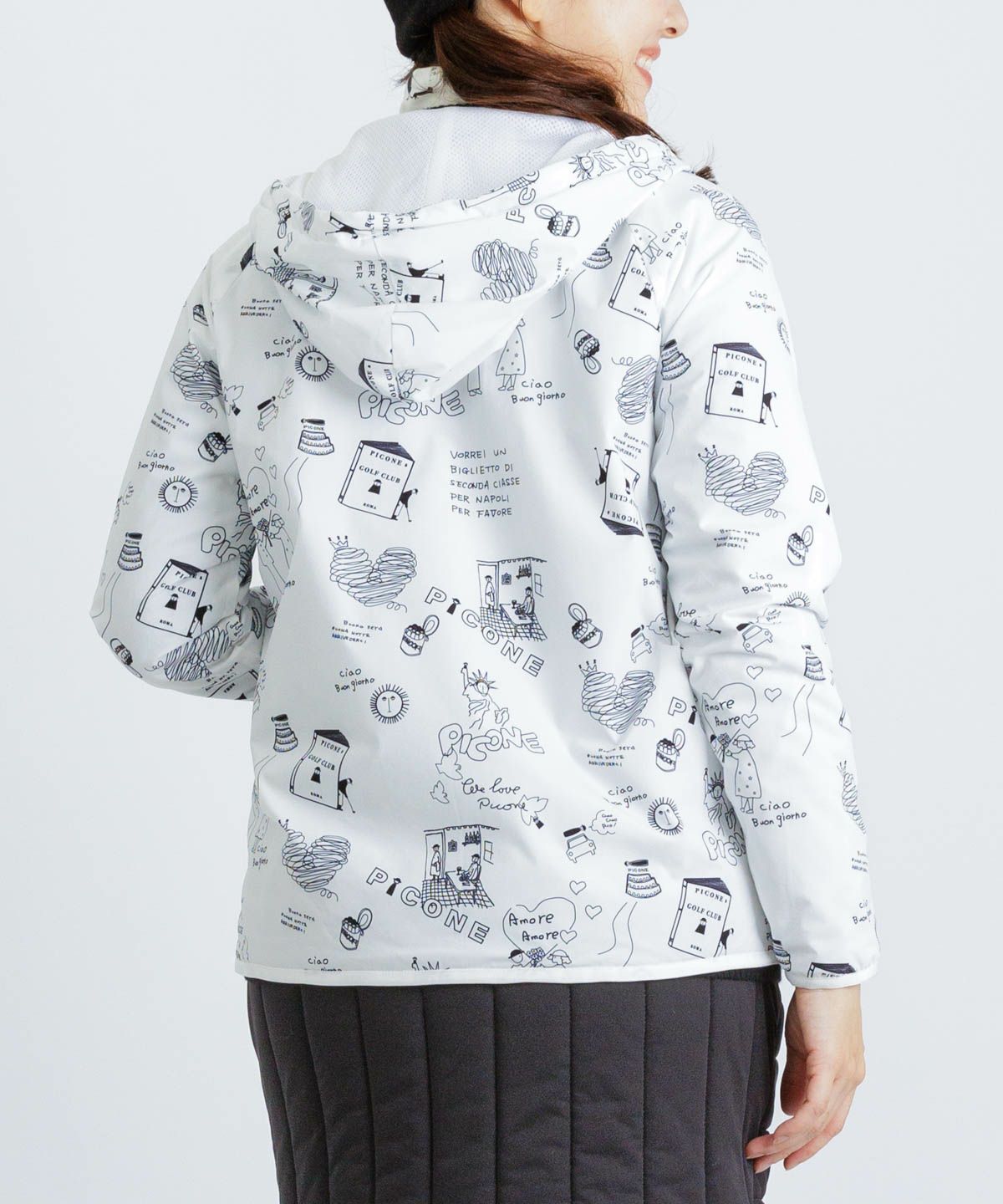 保温撥水総柄ジップブルゾン|ピッコーネクラブ - ゴルフウェアや婦人服通販