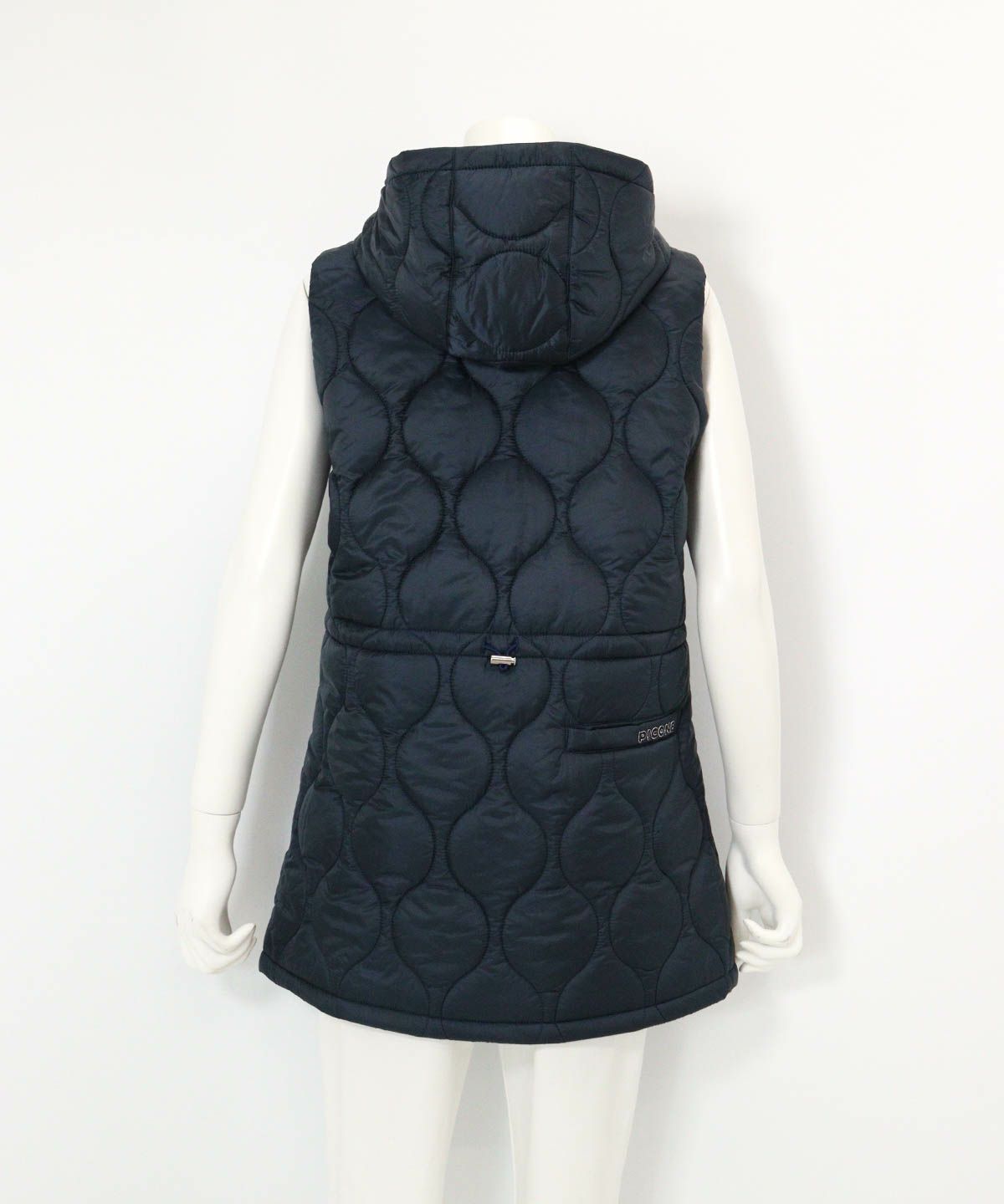 防風保温キルティング中綿ベスト(ネイビー)後ろ