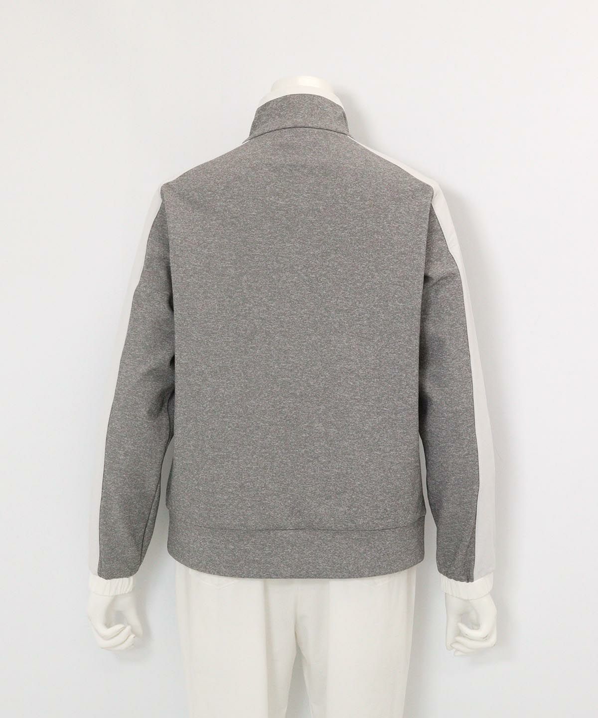 ジップアップスウェット切替ブルゾン後（グレー）