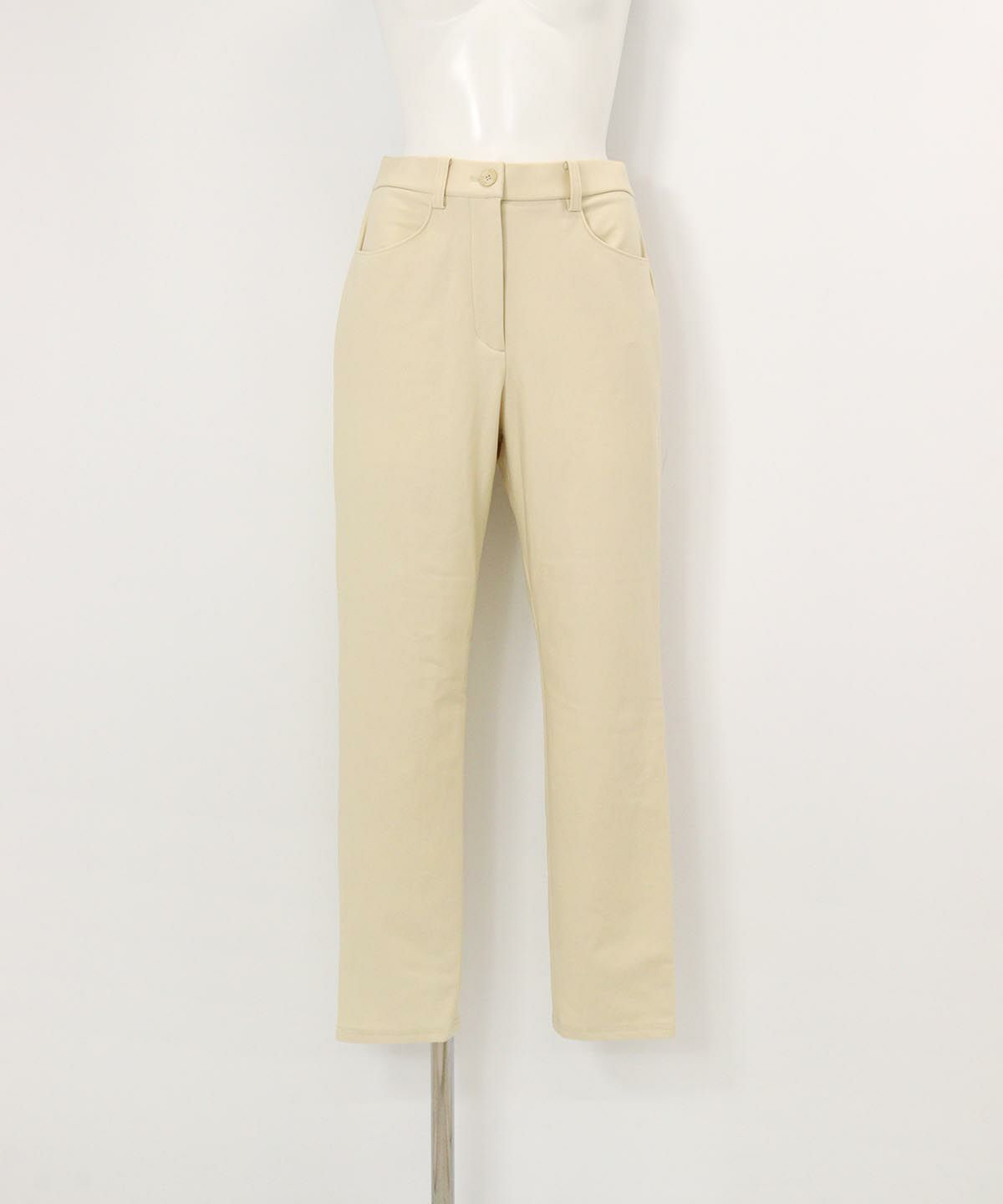 刺繍ポケット発熱裏起毛パンツ(ベージュ)前