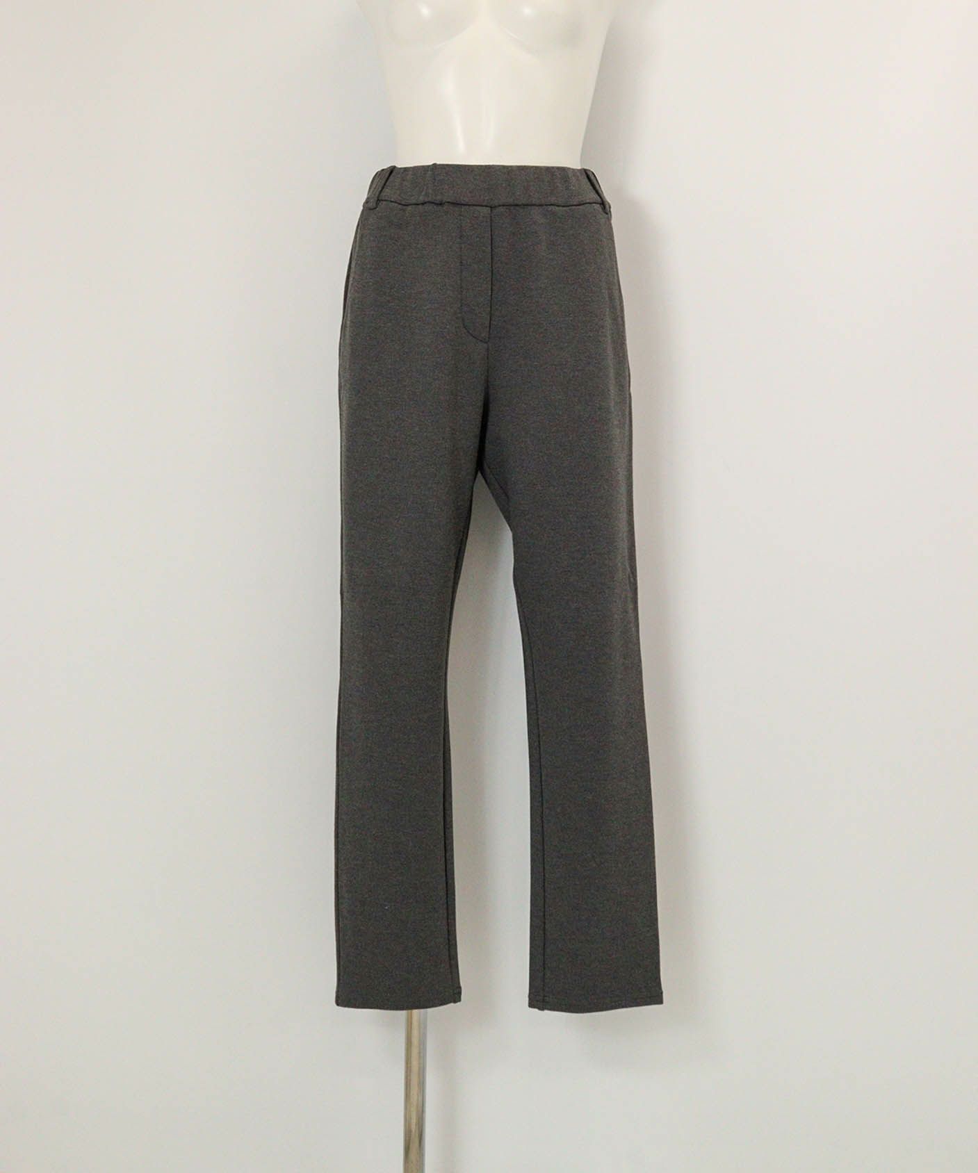 発熱保温モックロディジャージーパンツ(グレー)前