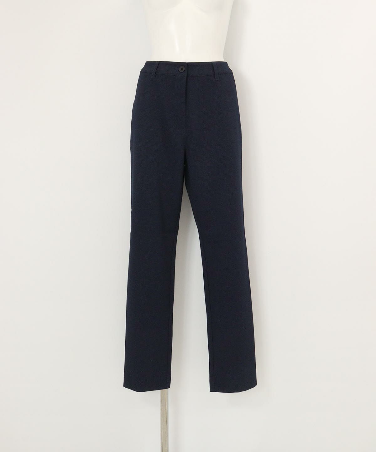 グレンチェック柄パンツ(ネイビー)前