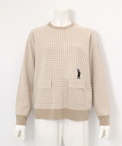 新品 アダバット ゴルフ 千鳥柄 裏地付き セーター 防風 定価26400円 L 新品アダバット ゴルフ 千鳥柄 裏地付き セーター 防風 定価