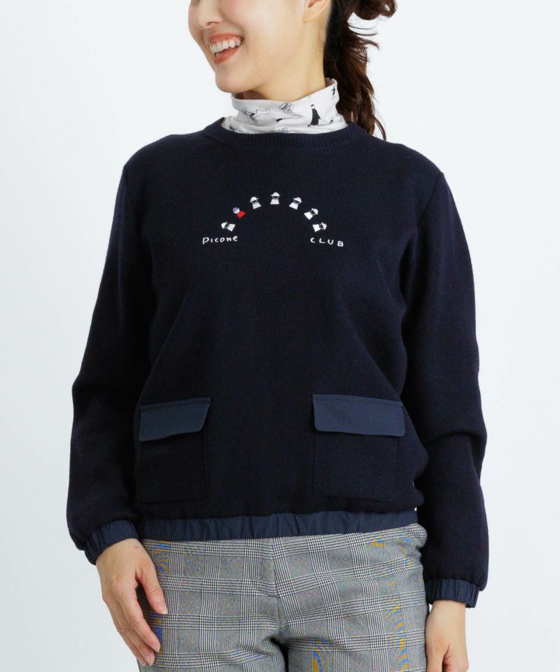 ピッコーネ　クラブ　プルオーバー　02 紺 Picone Club｜【ピッコーネクラブ公式】コード刺繍UV冷感プル