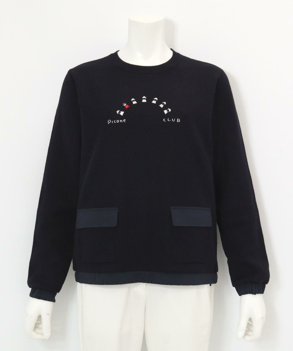 蓄熱保温ダブルポケットプルオーパー（ネイビー）