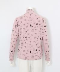 総柄プリント起毛プルオーバー後（ピンク）