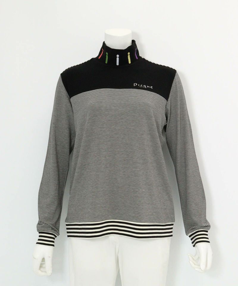 新品、未使用！ピッコーネクラブ セーター ボーダー 柄 ゴルフウェア 吸湿発熱ボーダー切替プルオーバー|ピッコーネクラブ - ゴルフウェアや