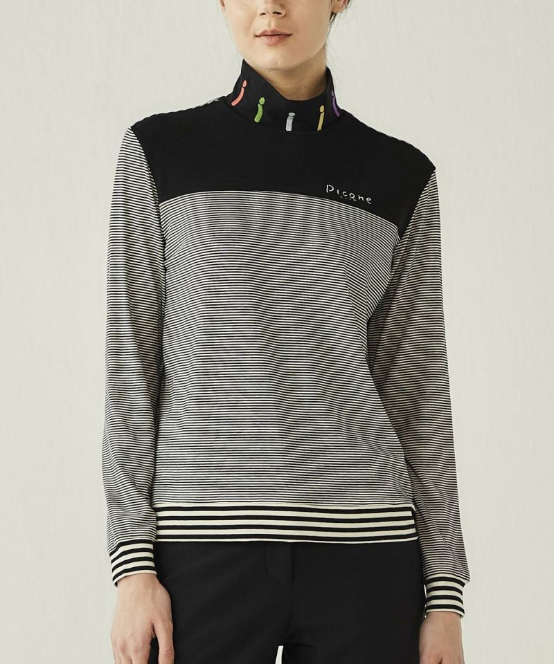 吸湿発熱ボーダー切替プルオーバー|ピッコーネクラブ - ゴルフウェアや