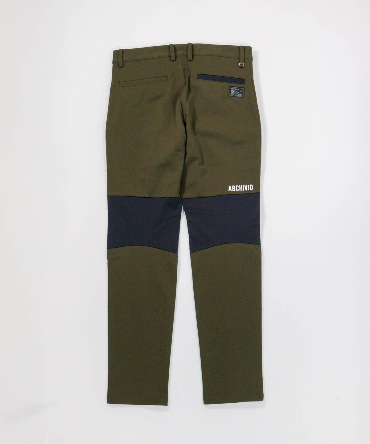 【メンズ】配色切替UVパンツ後（カーキ）