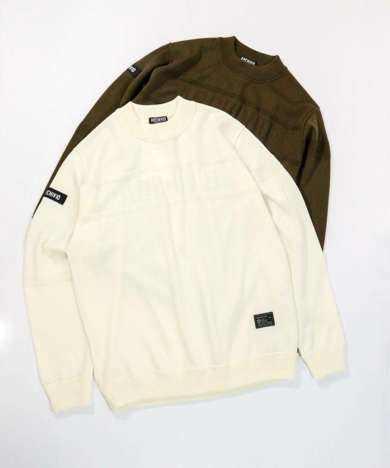24FW【新品未使用 アルチビオ】少々難有り前後配色立体ロゴクルーセーター38号 24FW【新品未使用 アルチビオ】少々難有り前後配色立体ロゴ