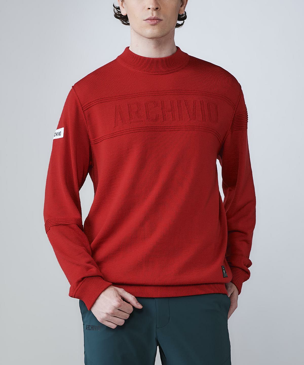 ARCHIVIO アルチビオ ゴルフ セーター グレー/イエロー 48 ARCHIVIO アルチビオ ゴルフ セーター グレー/イエロー 48