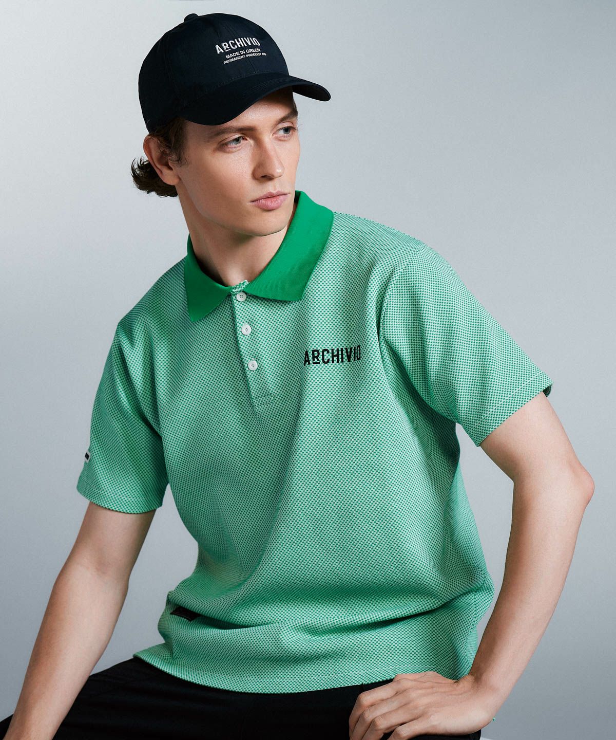 メンズ】幾何学柄ニットポロシャツ|アルチビオ - ゴルフウェアや婦人服通販