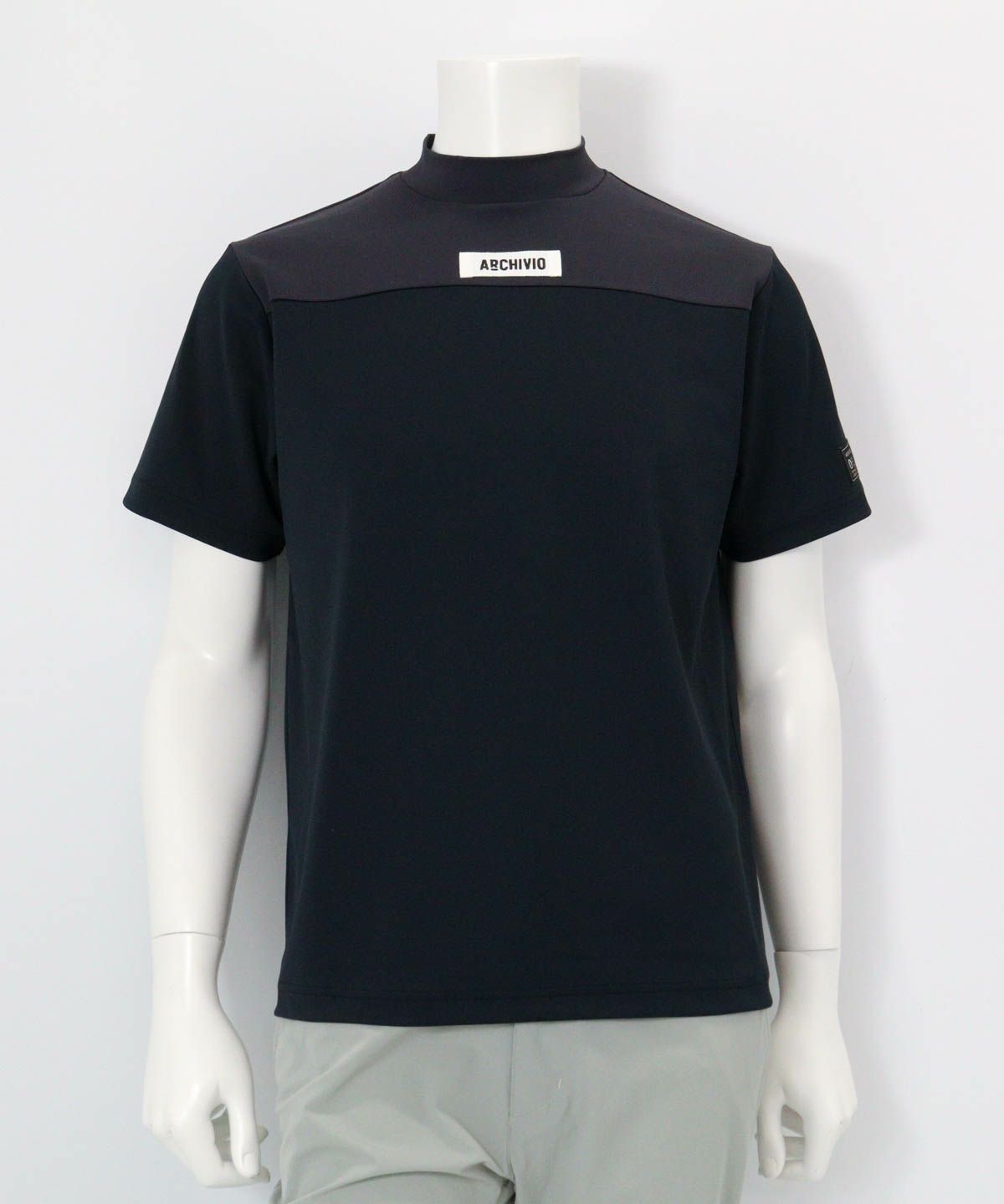 【メンズ】胸切替UV冷感プルオーバー（ブラック）