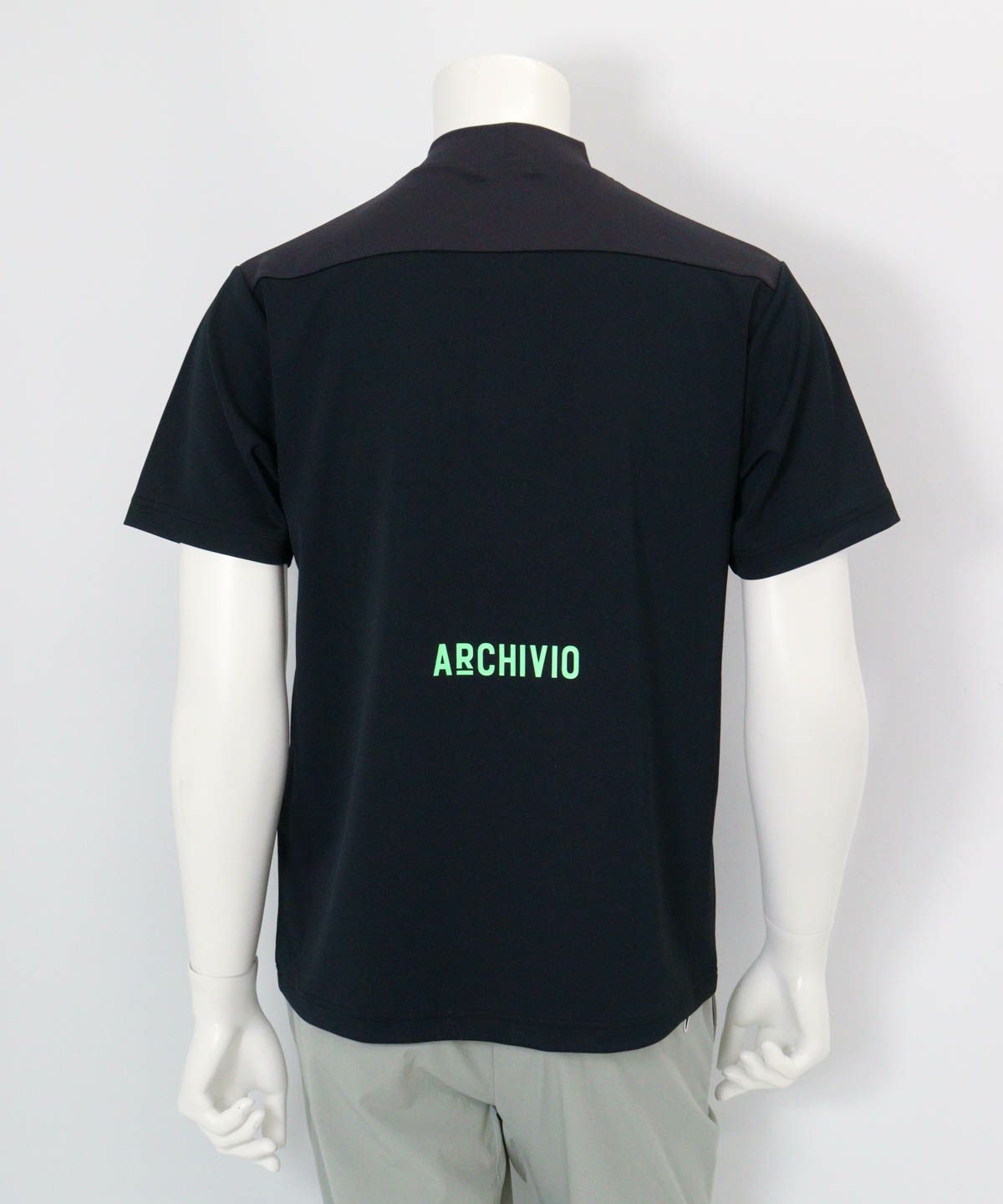 【メンズ】胸切替UV冷感プルオーバー後（ブラック）