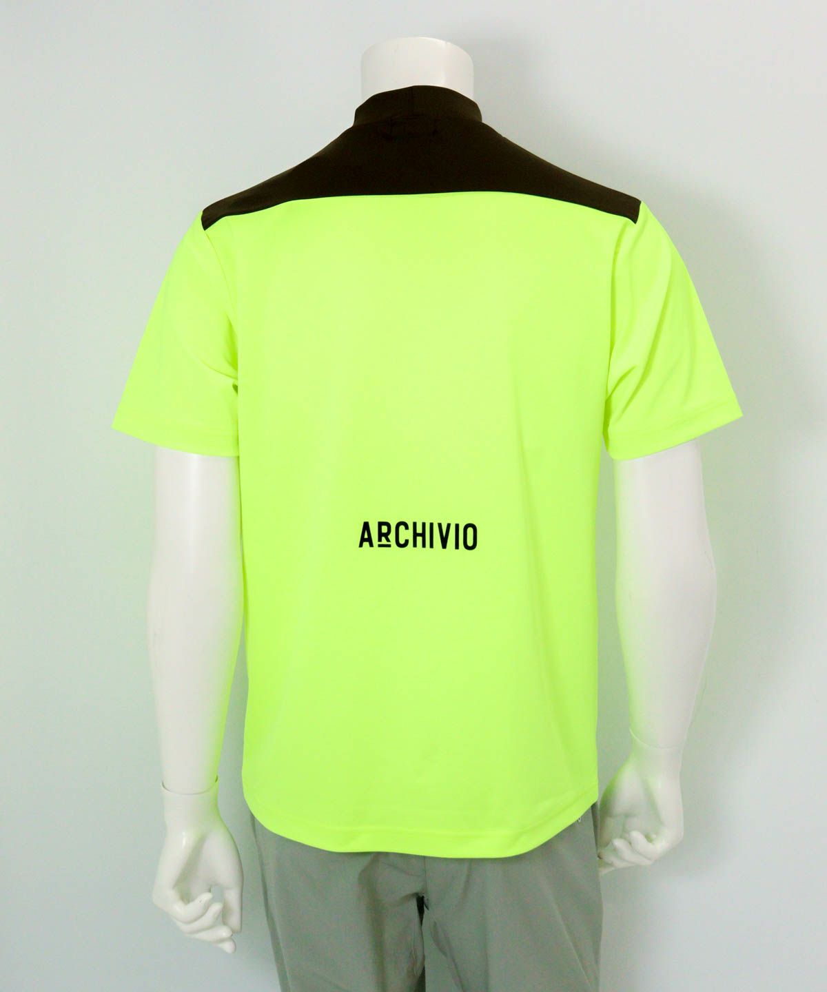 【メンズ】胸切替UV冷感プルオーバー後（イエロー）