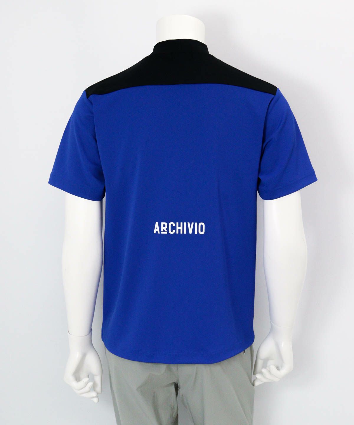 【メンズ】胸切替UV冷感プルオーバー後（ブルー）