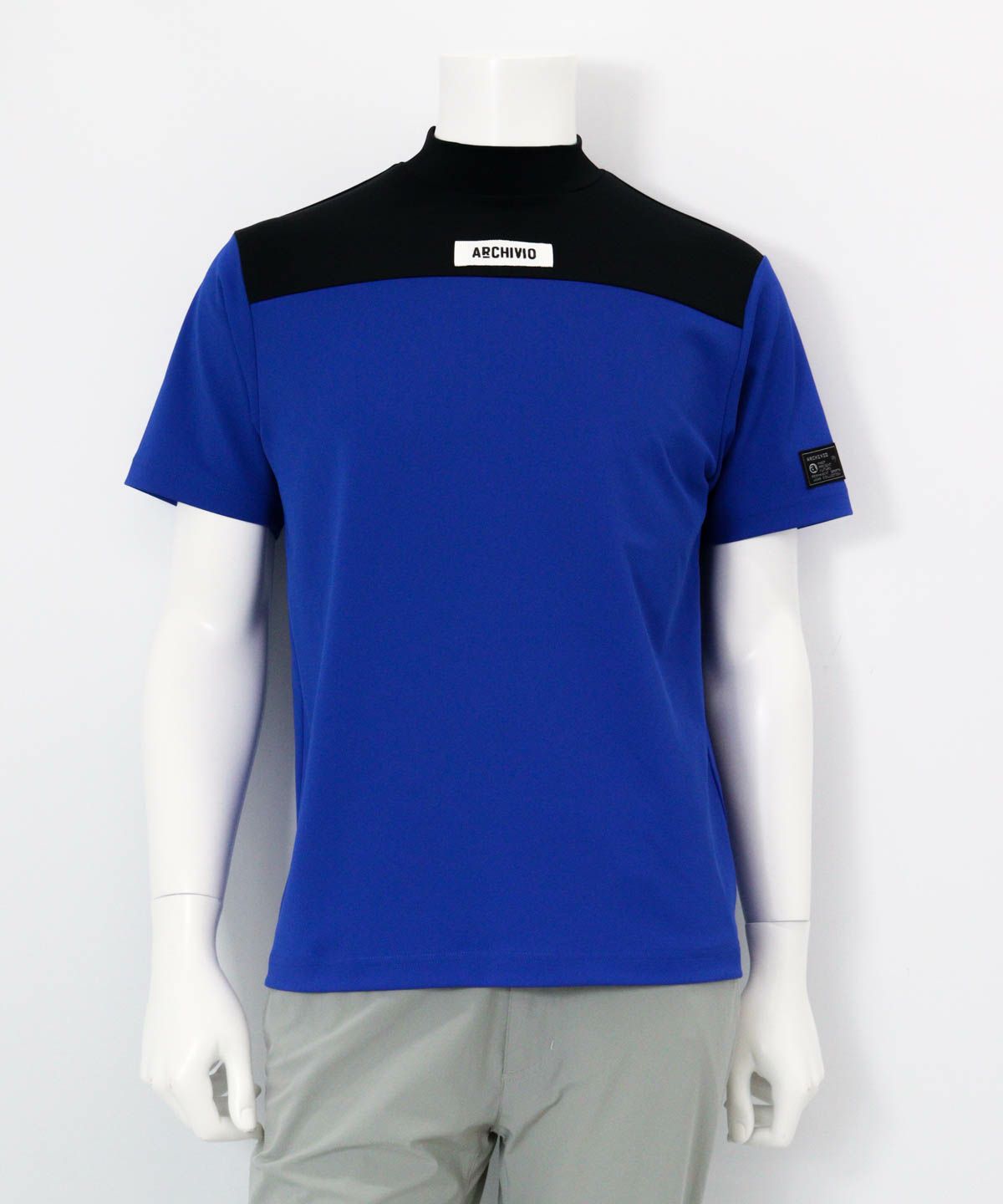 【メンズ】胸切替UV冷感プルオーバー（ブルー）